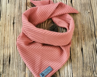 Triangular scarf made of waffle jersey in rust red - scarf for boys and girls