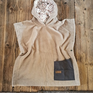 BadePoncho sand - Kapuzenfutter frei wählbar - für Mädchen und Jungen Handtuch mit Kapuze, Bademantel