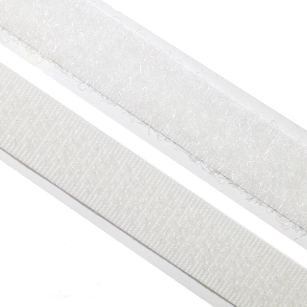 Velcro sangle 10 mm large, autocollant, blanc