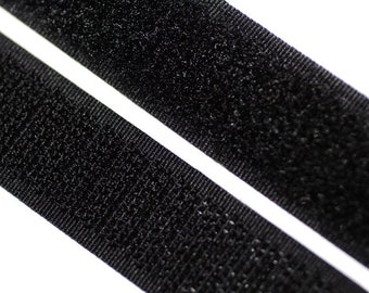 0,80 Eur/m - 25m Klettband nähbar, 30mm, schwarz