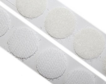 Punti di Velcro, autoadesive, 19 mm, 20 pezzi, bianchi