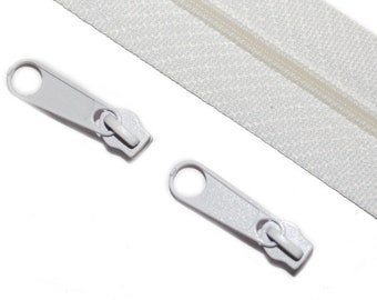 Fermeture à glissière de fermeture à glissière blanc 5 mm + 2 par mètre