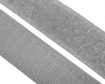 correa de Velcro, para coser, 20 mm, gris claro