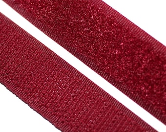 Velcro 20 mm de ancho, para coser, bordeaux