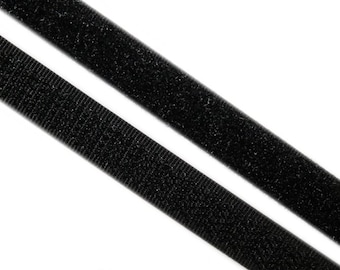 Klittenband 10 mm breed, voor het naaien, zwart