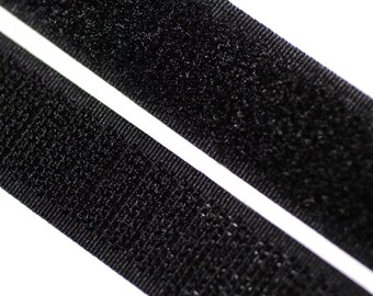 Velcro 30 mm breed, voor het koppelen van, zwart