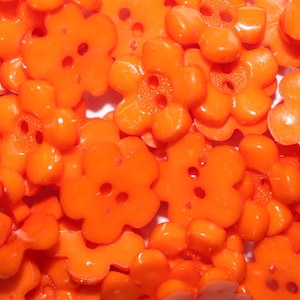 Botões, 10 peças, flor, laranja