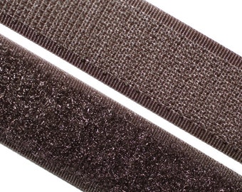 Bande Velcro, à la couture de 20 mm, brun foncé