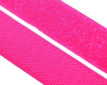 Velcro, para coser, 20 mm, de color rosa neón