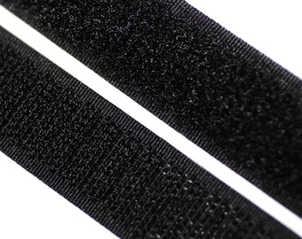 Klettband, zum annähen, 20mm, schwarz