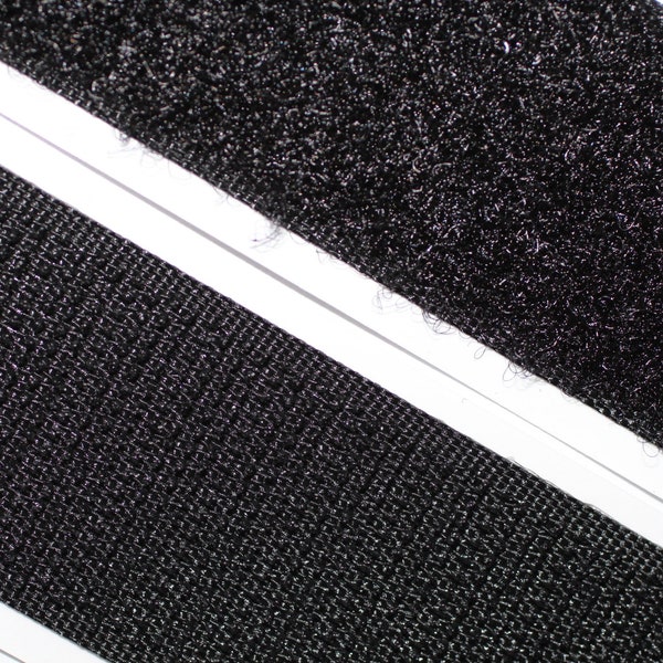 Klettband 50mm breit, selbstklebend, schwarz