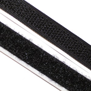 Velcro 10 mm wide, self-adhesive, black