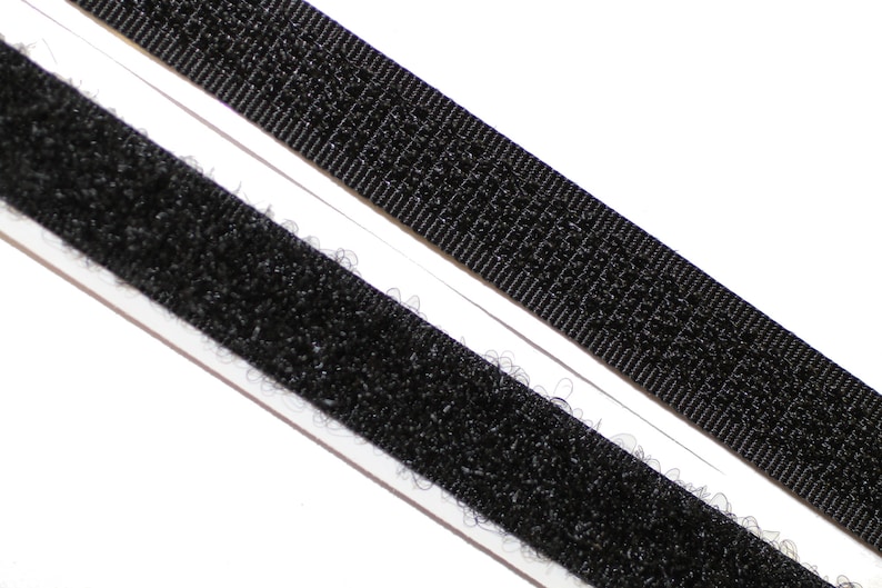 Velcro sangle 10 mm large, autocollant, noir image 1