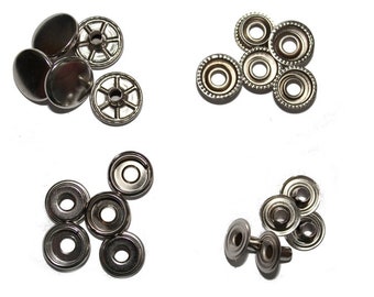 Drucknöpfe 15 mm, 50 pièces, couleurs nickel