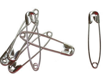 Safety pins, 50 mm, 50 pieces, silver colors