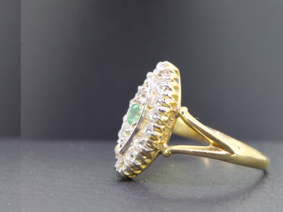 Beautiful Emerald and Diamond Navette 18 carat Go… - image 3