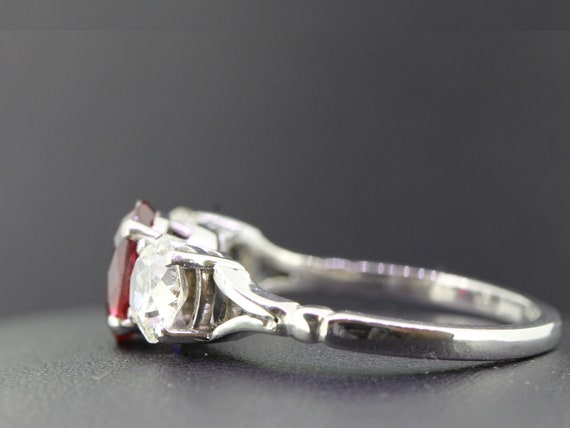 Stunning Ruby and Old Mined Diamond 1920s Paltinu… - image 3