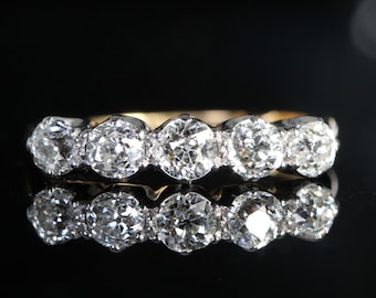 Edwardian Five Stone Diamond 18ct Gold Ring