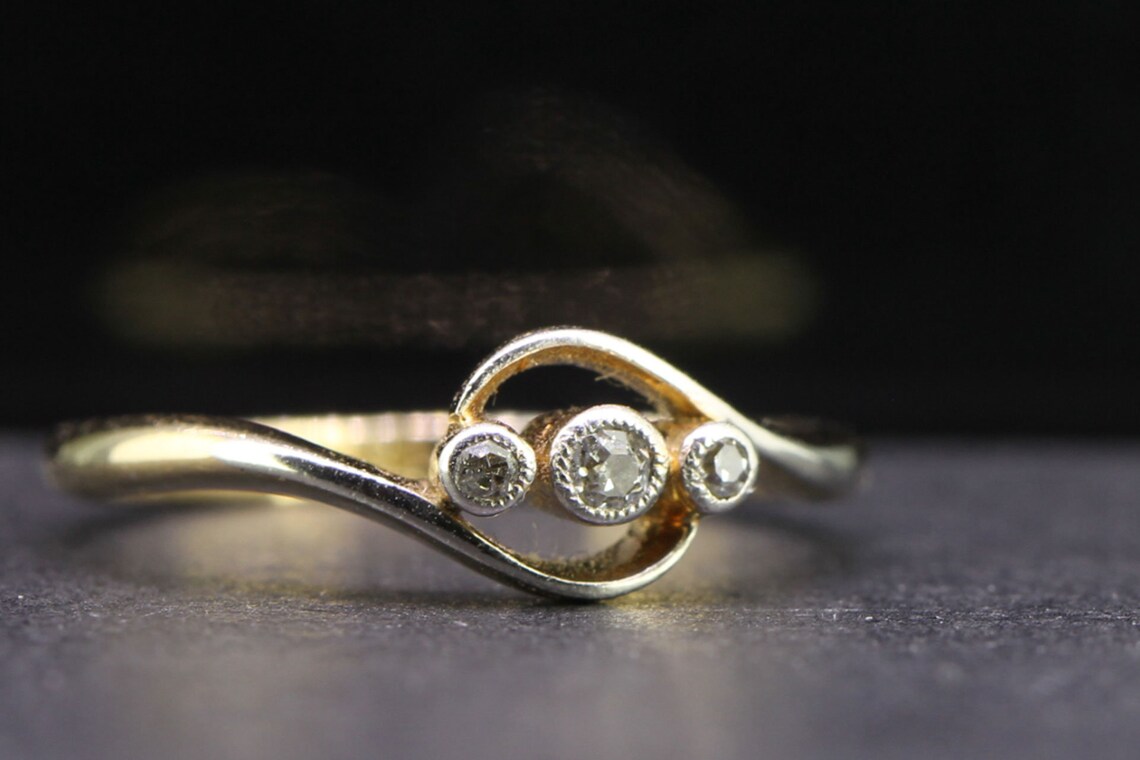 Bella Edoardo Diamante Trilogia 18 carati Oro Engagement ...