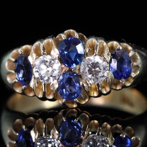 Edwardian Sapphire and Diamond 18ct Gold Ring