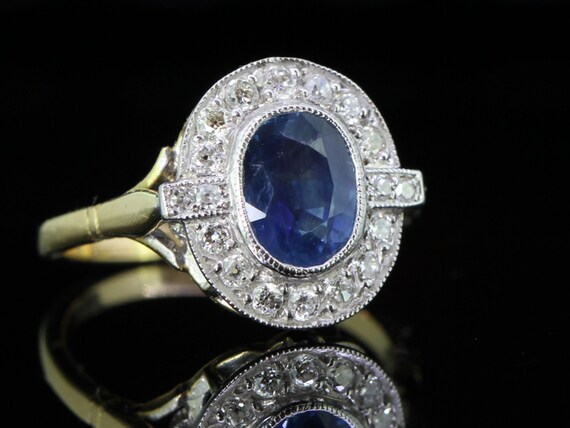 Wonderful Sapphire and Diamond Art Deco Inspired … - image 4