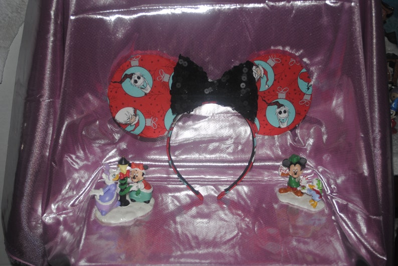 Red Nightmare Before Christmas Ornament ears