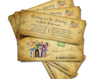 Einladungskarten Zum Geburtstag "Party People" - Art.Nr. 250815-1 ----- Bitte "x Menge" wählen und "Stückzahl=1" lassen