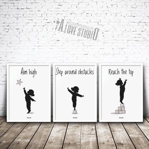 Carteles motivacionales para niños, Imágenes para niños, Carteles para niños, Carteles para una niña, Carteles para la habitación de una niña, Tríptico