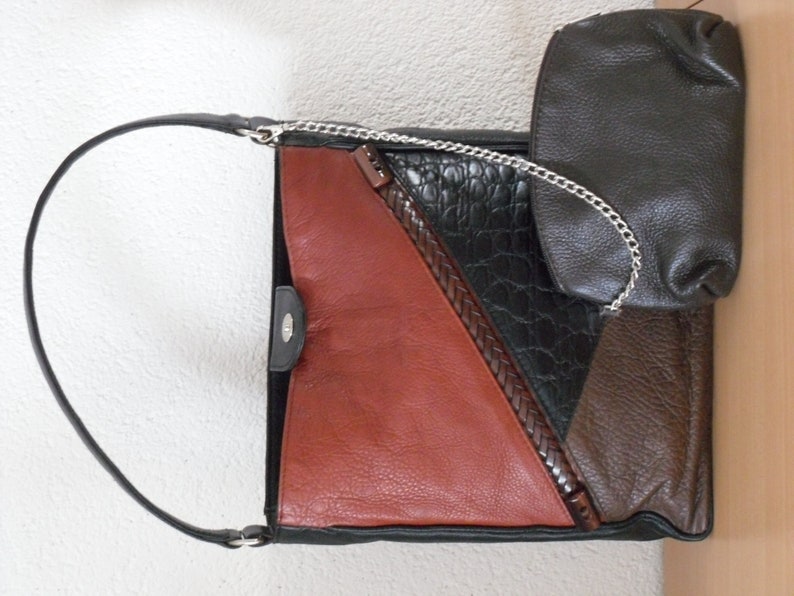 Handbag leather bag patchwork 01 image 6