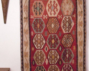 Kelim carpet handwoven 206 x 109 cm No 21