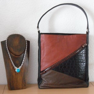 Handbag leather bag patchwork 01 image 1