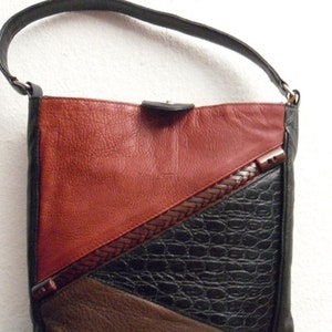 Handbag leather bag patchwork 01 image 2