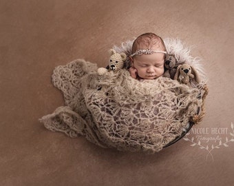 Lace wrap for photography, Lace baby blanket, Vintage newborn photo prop