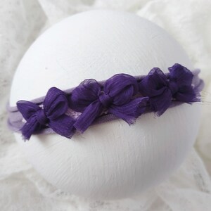 Cute Bow Headband for Newborn Photography, &quot;Mila&quot; Lila
