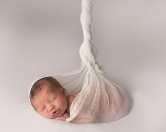 Extra Long Newborn Cheesecloth Wraps, Gauze Cotton Wraps for Newborn Photography, 25 Colors Available, Baby Photo Props Accessories