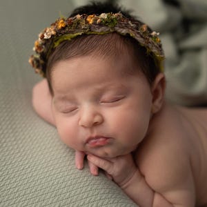 Cenário de tecido de sálvia para fotografia de recém-nascidos com textura bonita &quot;Laura&quot;, tecido para poses de bebê, acessórios para cenário de pufe para recém-nascidos