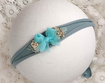 Sea green Headband for Newborn Photography, Baby Tieback Photo Props, Matching Wraps and Badkdrops available, "POLA"