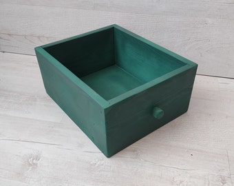 Green newborn drawer for photography, wooden crate photo prop, Rustic vintage newborn box,