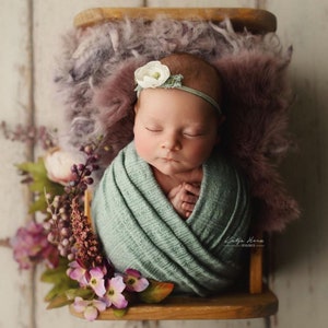 Textured wrap for newborn photography, Vintage style baby posing wrap, Wrap photo prop, Matching backdrops available, Collection MARTA