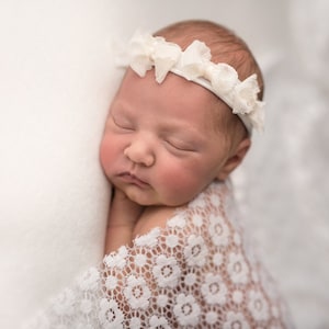 Newborn posing fabric for photography, Baby Beanbag Backdrop photo prop AMY White/ecru