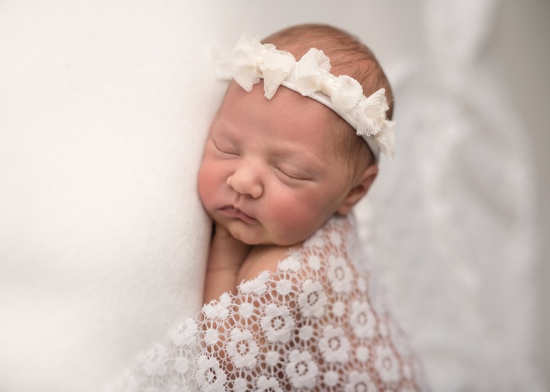 Newborn posing fabric for photography, Baby Beanbag Backdrop photo prop AMY White/ecru