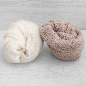 Soft Knit Newborn Wrap for Photography – Cozy & Stretchy Baby Photo Prop | Matching Pillow or Headband Optional - Cuddly Collection