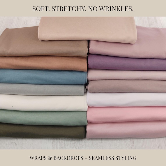 Newborn Backdrop & Wrap Set for Photography – Soft Stretch Posing Fabric – Mila Collection Photo Prop