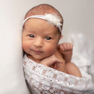 Baby Stoff Hintergrund, Posing Beanbag Backdrop, Sitzsack Kulisse für Newborn Fotografie AMY White/ecru