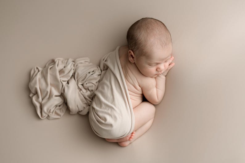 Newborn Photography Backdrop | Smooth Stretch Posing Fabric | Optional Matching Wrap image 4