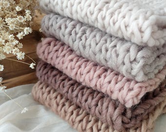 Coperta per neonato lavorata a mano per la fotografia, coperta a strati per bambini