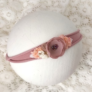 Dusty pink Headband for Newborn Photography, Baby Tieback Photo Props, Matching Wraps and Badkdrops available, &quot;POLA&quot;