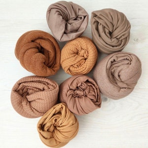 Newborn Posing Wraps Photo Props, Neutral Baby Beige Wraps for Photography, Wraps Photoshoot Accessories