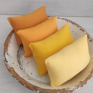 Newborn posing pillows for autumn photoshoots, Yellow pillow for newborn photography, Pillow photo prop