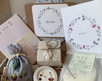 Relaxation set "Little Break" | Handmade gift set from Leipzig | Lavender sachets, scented wax melts | Candle | Sustainable
